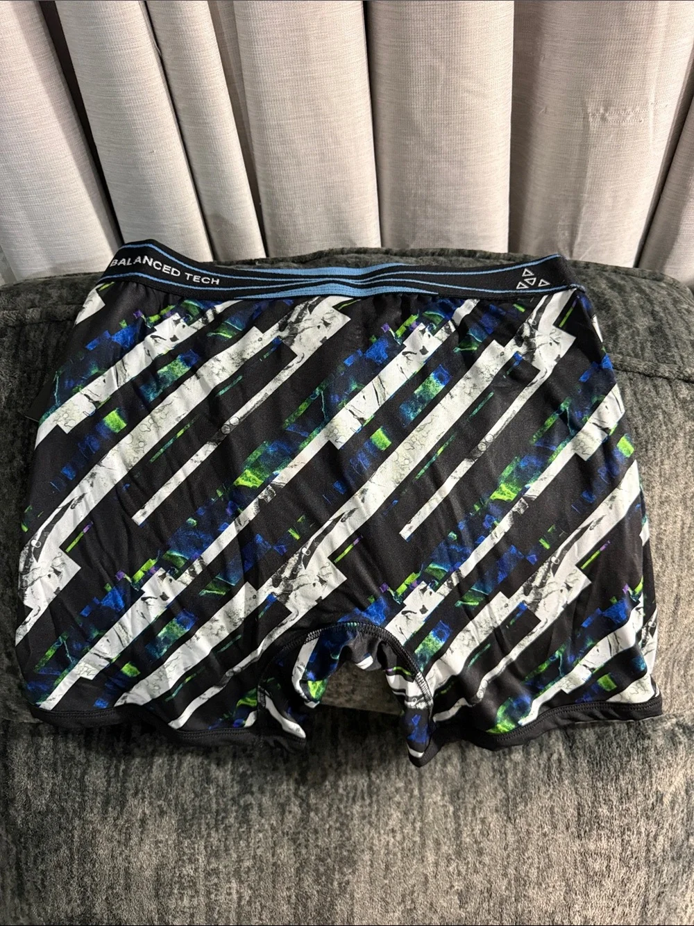 Men’s boxer briefs Black with Blue & Green Print